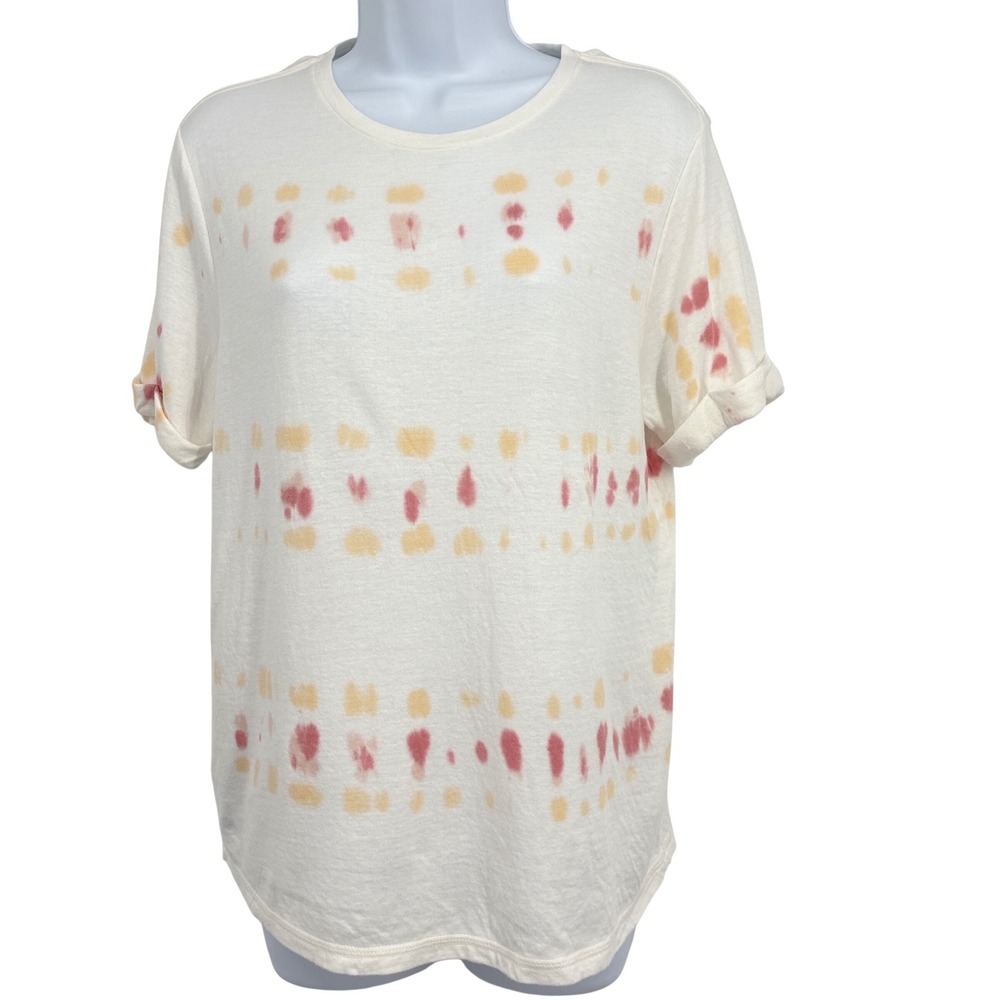 Faherty Tie Dye T Shirt Women S White Short Sleeve Peru - Picture 2 of 12